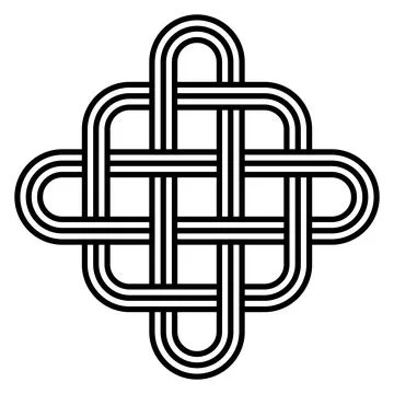 Celtic Knot Black Lines, endless loop, geometric, elegant, symbolic art 스톡 일러스트