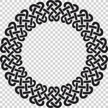 Celtic knot braided circular frame, black Stock Illustration