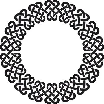 Celtic knot braided circular frame, black Иллюстрация