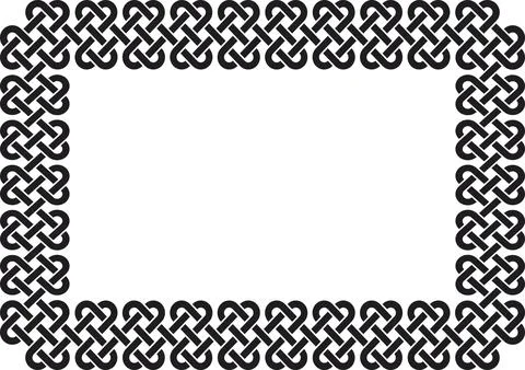 Celtic knot braided frame, black Ilustração Stock