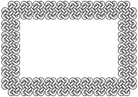 Celtic knot braided frame, with shadows Illustrazione stock