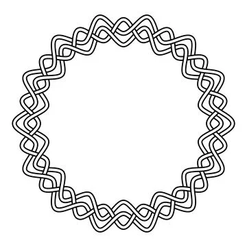 Celtic knot circle frame, ornamental loop border, vector design Stock Illustration