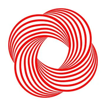 Celtic knot circle of red lines on white background Stock Illustration