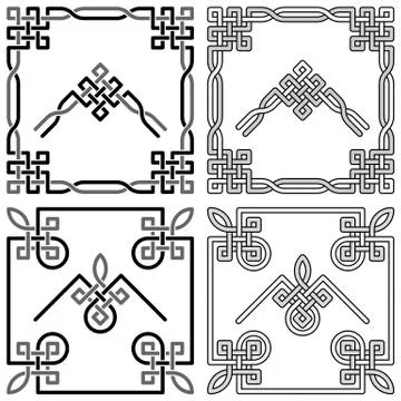 Celtic Knot Corners Patterns Stock Illustration