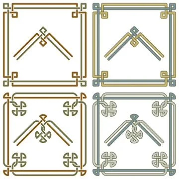 Celtic Knot Corners Patterns Stock Illustration