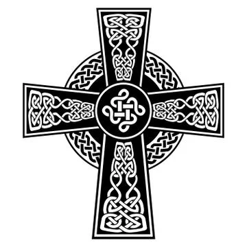 Celtic knot in the cross with surrounding knot ring Stock Illustration