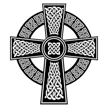 Celtic knot in the cross with surrounding ring element Stock Illustration