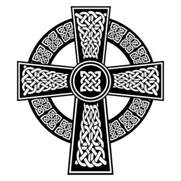 Celtic knot in the cross with surrounding ring element Stock Illustration