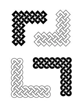Celtic knot endless frame border vector on white background Stock Illustration
