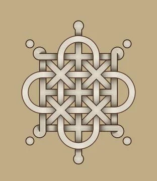 Celtic Knot - Engraved - Single Chain - Rod top Loop sides Stock Illustration