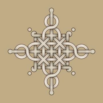 Celtic Knot - Engraved - Single Chain - Wands Stock Illustration