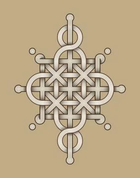 Celtic Knot - Engraved - Single Chain - Wand top Rod sides Stock Illustration