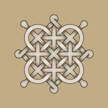 Celtic Knot - Engraved - Single Chain - Diagonal Rods Stock Illustration
