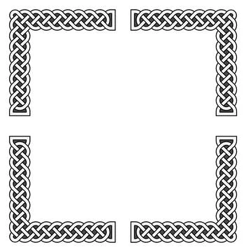 Celtic knot frame square. Decorative ornament border Stock Illustration