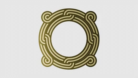 Celtic knot georgian style transparent background for logo icon. 4K footage. Vidéo 286248480