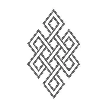 Celtic knot grey pattern on white background Stock Illustration