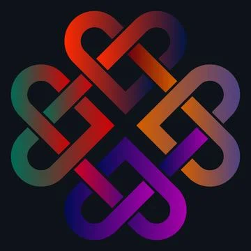 Celtic knot, hearts Stock Illustration