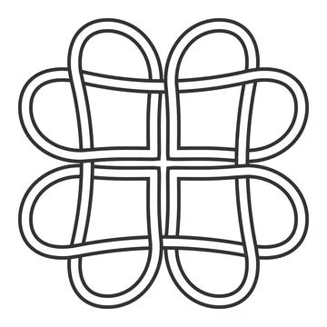 Celtic knot of hearts pattern, vector knot hearts symbol of eternal love tattoo イラスト素材