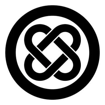 Celtic knot icon in circle round black color vector illustration flat style i Illustrazione stock