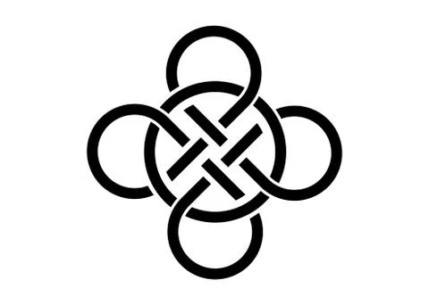 Celtic knot, interlocked circles logo, vector tattoo isolated on white イラスト素材