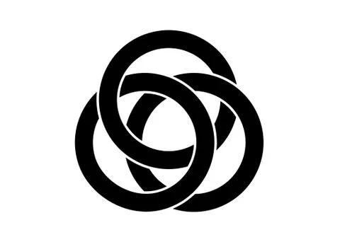 Celtic knot, interlocked circles logo, vector tattoo isolated on white イラスト素材