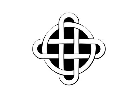 Celtic knot, interlocked circles logo, hand drawn vector tattoo isolated イラスト素材