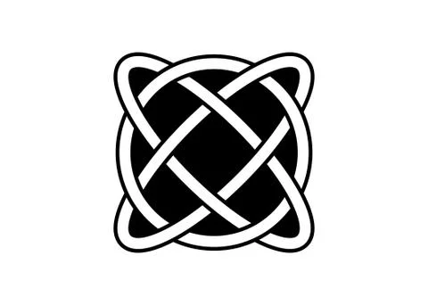Celtic knot, interlocked circles logo, hand drawn vector tattoo isolated イラスト素材