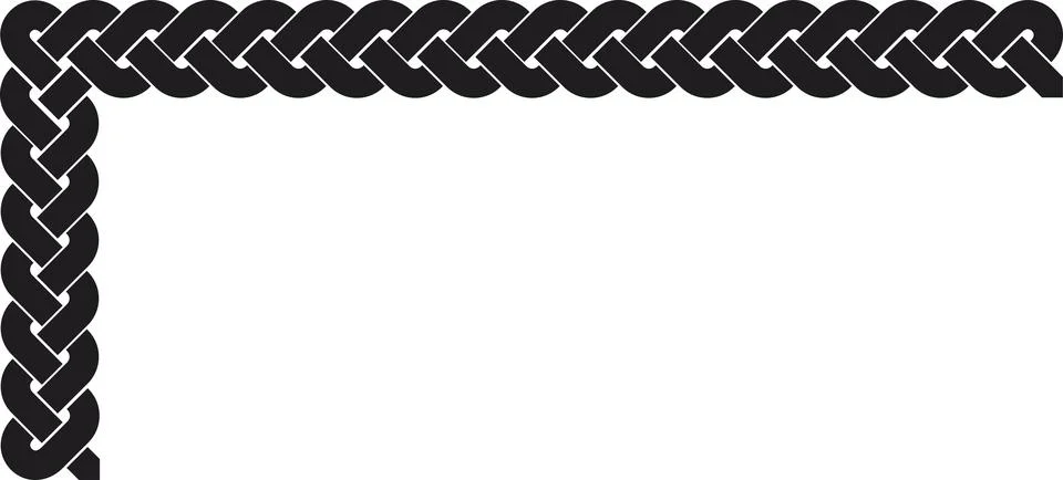 Celtic knot L-shaped frame, black Stock Illustration