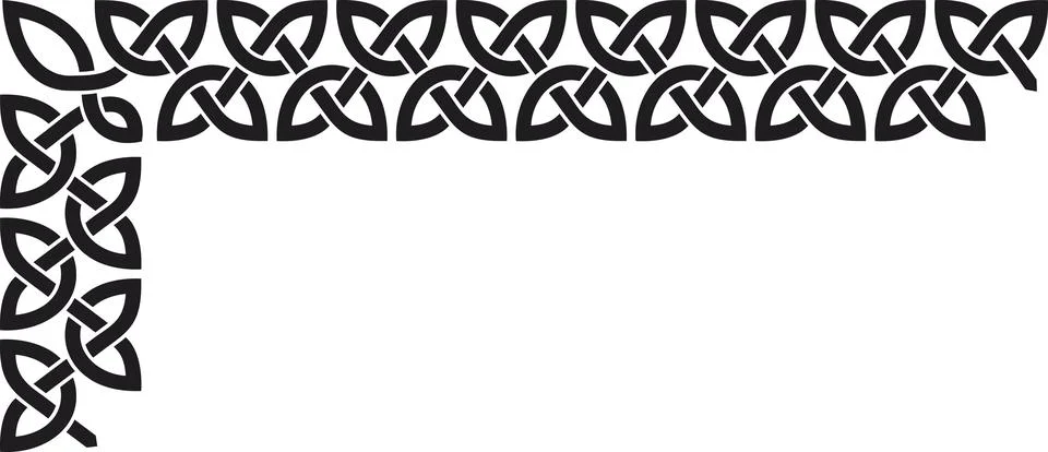 Celtic knot L-shaped frame clip-art, black Ilustración de archivo