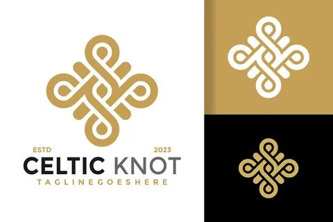 Celtic knot leaf logo design vector symbol icon illustration Stock Illustration