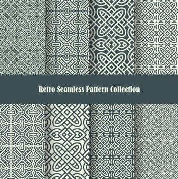 Celtic knot ornament seamless patterns Stock Illustration