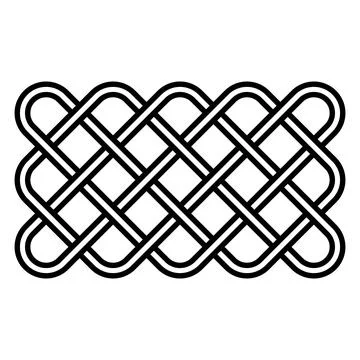 Celtic knot pattern, black interwoven lines, geometric tribal design Stock Illustration