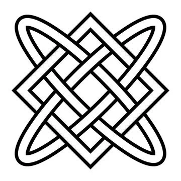 Celtic knot pattern with interwoven loops and geometric symmetry Stock Illustration