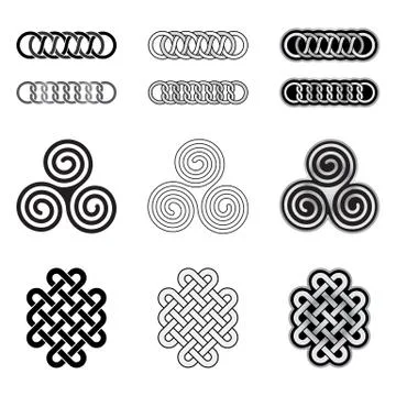 Celtic knot patterns Illustrazione stock