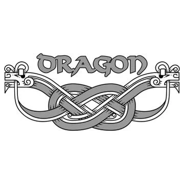 Celtic knot patterns with snakes. Stock Illustration