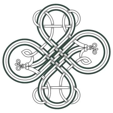 Celtic knot patterns with snakes. Stock Illustration