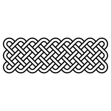 Celtic knot rectangle, black loop, endless braid, tribal motif Stockillustratie