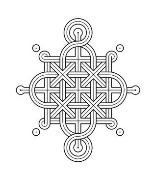 Celtic Knot - Single Chain - Ring top Rod sides Stock Illustration
