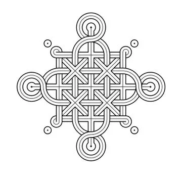 Celtic Knot - Single Chain - Rings Stock Illustration