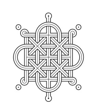 Celtic Knot - Single Chain - Rod top Loop sides Stock Illustration