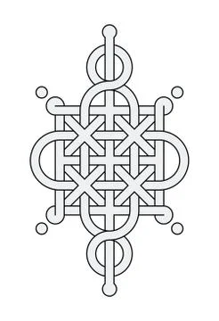 Celtic Knot - Single Chain - Wand top Loop sides Stock Illustration