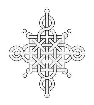 Celtic Knot - Single Chain - Wand top Ring sides Stock Illustration