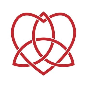 Celtic knot symbol with a heart shape on a white background Stock Illustration