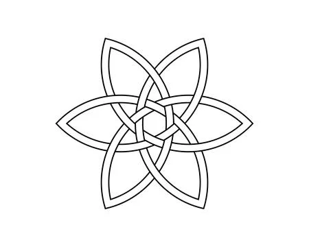 Celtic knot trinity on white background for tattoo symbol religion icon logo. Illustrazione stock