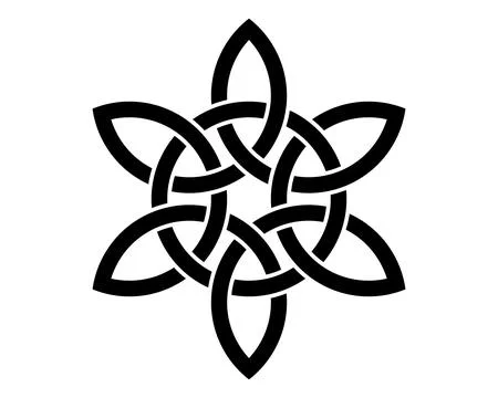 Celtic knot trinity on white background for tattoo symbol religion icon logo. Illustrazione stock
