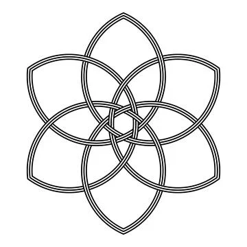 Celtic knot trinity on white background for tattoo symbol religion icon logo. Illustrazione stock