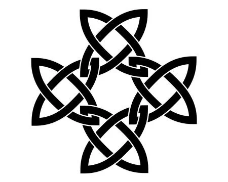 Celtic knot trinity on white background for tattoo symbol religion icon logo. Illustrazione stock