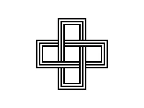 Celtic knot trinity on white background for tattoo symbol religion icon logo. Stock Illustration