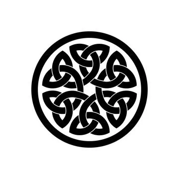 Celtic knot trinity on white background for tattoo symbol religion icon logo. Illustrazione stock