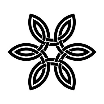 Celtic knot trinity on white background for tattoo symbol religion icon logo. Illustrazione stock